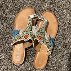 Chinese Laundry Multicolor Beaded Sandals